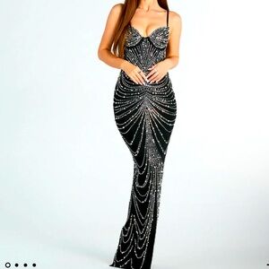 Formal Rhinestone And Pearl Gown